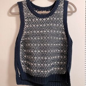 Moth Brand Navy/White Sweater Vest, NWT, Size S
